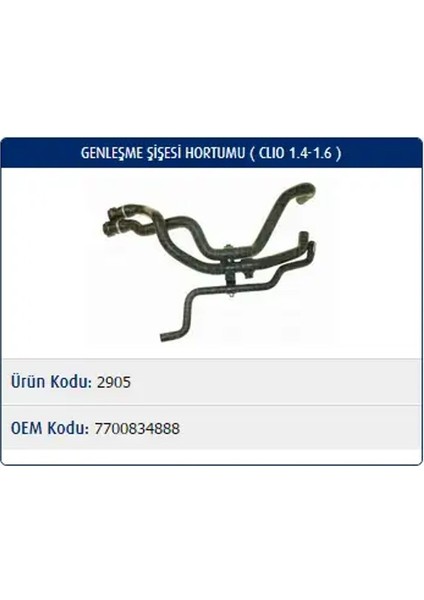 M2905 Kalorifer Hortumu 7700834888