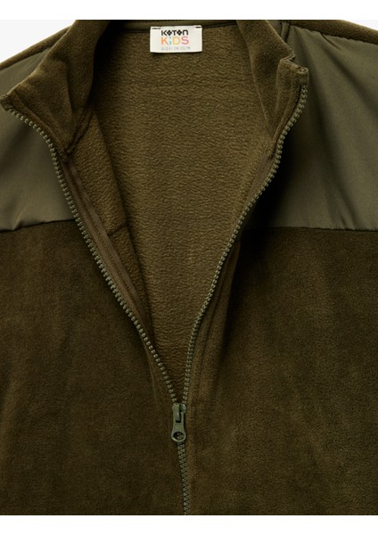 Fermuarlı Uzun Kollu Dik Yaka Polar Sweatshirt modelleri