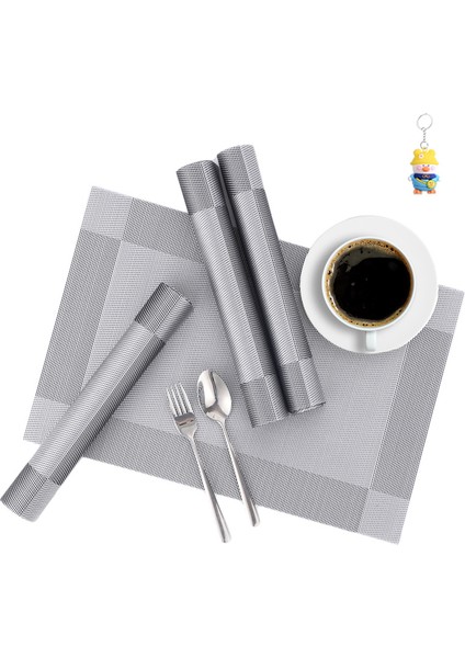 Çerçeve Tipi Teslin Pvc Temizlenmesi Kolay Avrupa Tarzıısıyalıtım Paspasıüst Düzey Otel Ev Yemek Masa Paspası Batıyemek Paspası Masaüstü 6 Adet (Yurt Dışından)