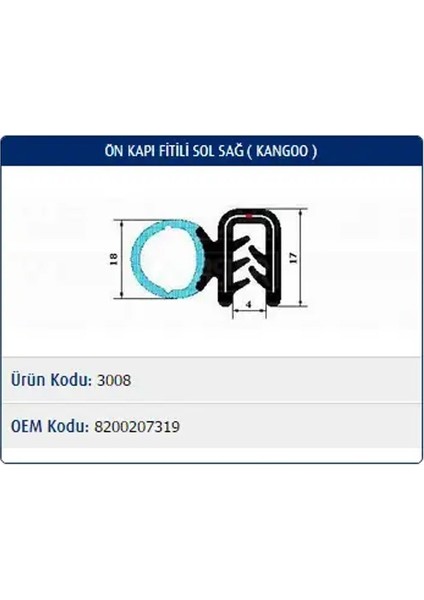 M3008 Kapi Fitili 5M88836 8200207319
