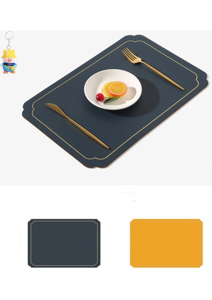 Üst Düzey Üst Düzey Kase Pası,hafif Lüksçift Taraflıçift Renkli Komplek Set Dokulu Kavisli Placemat,altın Kenarlıderi 4 Parça (Yurt Dışından)