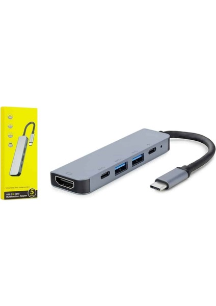 Macbook Pro/air Uyumlu USB Type-C 8 In 1 Hub Dönüştürücü Çevirici Çoklayıcı USB Hdmı Micro Sd 8 Girişli