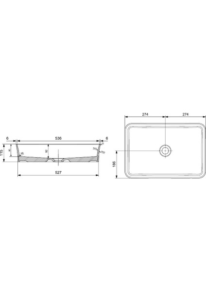 Bocchi Sottile Slim Tezgahüstü Lavabo 55X38 Antrasit 1476-020-0125 fiyatları