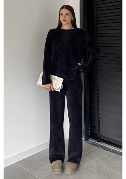 Kadın Sakallı Yumoş Iplik Kazak Pantolon Triko Ikili Takım P-00018856