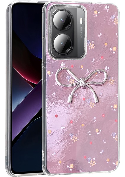 Xiaomi Poco X7 Pro Kılıf Kamera Korumalı Fiyonk Kalp Figürlü Ponti Kapak