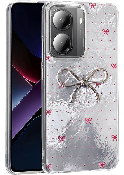 Xiaomi Poco X7 Pro Kılıf Kamera Korumalı Fiyonk Kalp Figürlü Ponti Kapak