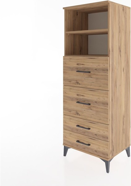 Hyperion Dolap 2 Raflı 4 Çekmeceli 60X44X163 Çam-Çam modelleri