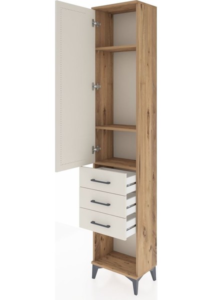 Arges Dolap 3 Raflı 3 Çekmeceli Tek Kapaklı 44X30X221 Çam-Aytaşı fırsatları