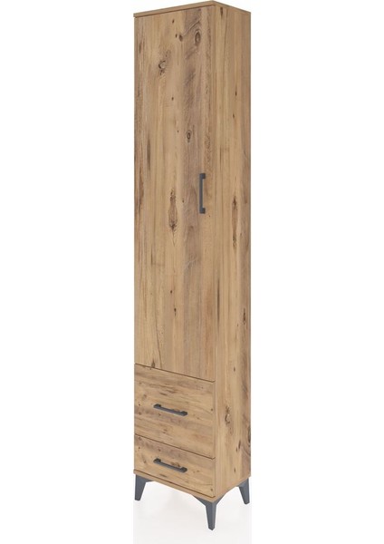 Arges Dolap 4 Raflı 2 Çekmeceli Tek Kapaklı 44X30X221 Çam-Çam modelleri