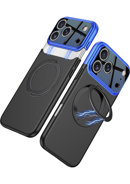 Apple iPhone 17 Pro Max Kılıf Şarj Özellikli 360 Derece Standlı Çift Parçalı Torino Kapak