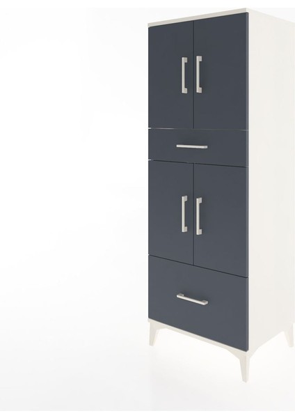 Hyperion Dolap 2 Raflı 2 Çekmeceli 4 Kapaklı 60X44X163 Aytaşı-Antrasit modelleri