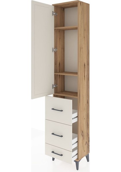 Arges Dolap 3 Raflı 3 Çekmeceli Tek Kapaklı 44X30X221 Çam-Aytaşı fırsatları