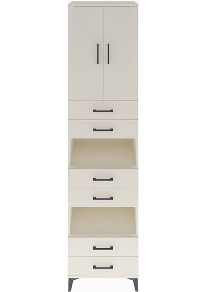 Hyperion Dolap 4 Raflı 6 Çekmeceli 2 Kapaklı 60X44X243 Aytaşı-Aytaşı