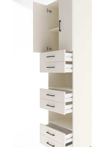 Hyperion Dolap 4 Raflı 6 Çekmeceli 2 Kapaklı 60X44X243 Aytaşı-Aytaşı indirimleri