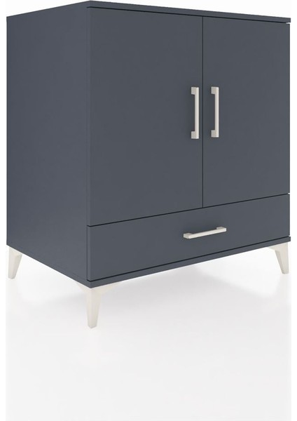 Kronos Şifonyer 3 Raflı Tek Çekmeceli 2 Kapaklı 88X59X96 Antrasit-Antrasit fiyatları