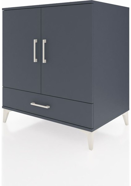 Kronos Şifonyer 3 Raflı Tek Çekmeceli 2 Kapaklı 88X59X96 Antrasit-Antrasit modelleri