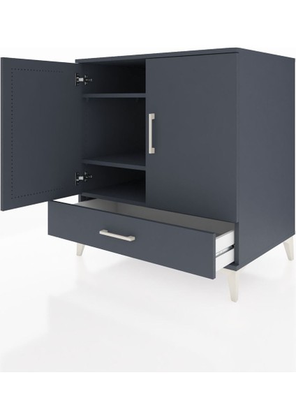 Kronos Şifonyer 3 Raflı Tek Çekmeceli 2 Kapaklı 88X59X96 Antrasit-Antrasit fırsatları