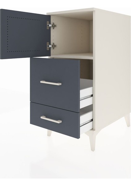 Kronos Komodin Tek Raflı 2 Çekmeceli Tek Kapaklı 44X59X96 Aytaşı-Antrasit fırsatları