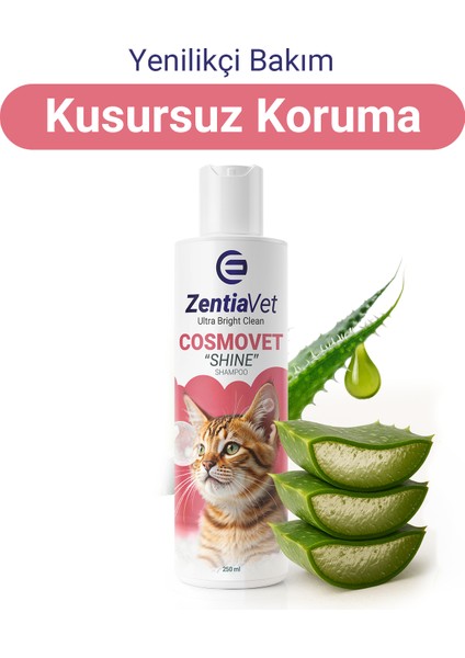 Cosmovet Shıne 250 ml Kedi Dökülmeyi Engelleyici ve Kolay Tarama Şampuanı