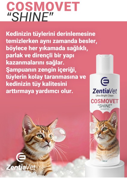 Cosmovet Shıne 250 ml Kedi Dökülmeyi Engelleyici ve Kolay Tarama Şampuanı fiyatları