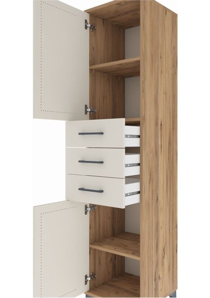 Hyperion Dolap 3 Raflı 3 Çekmeceli 2 Kapaklı 44X44X195 Çam-Aytaşı indirimleri
