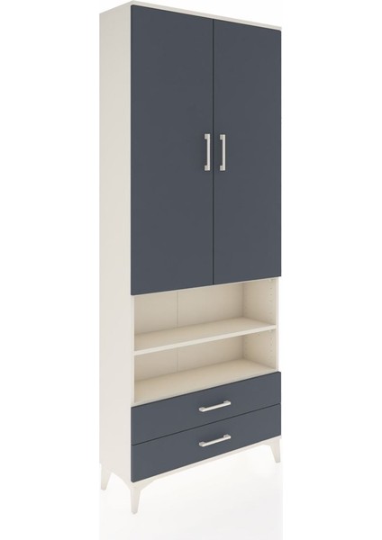 Arges Dolap 5 Raflı 2 Çekmeceli 2 Kapaklı 88X30X221 Aytaşı-Antrasit fiyatları
