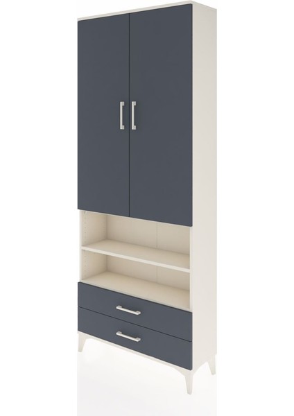 Arges Dolap 5 Raflı 2 Çekmeceli 2 Kapaklı 88X30X221 Aytaşı-Antrasit modelleri