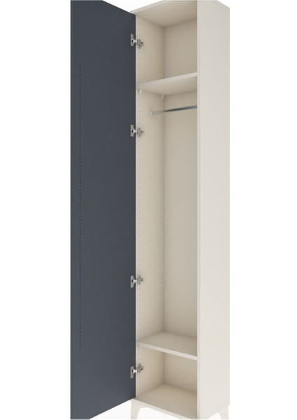 Arges Dolap 2 Raflı Tek Kapaklı Tek Askılı 44X30X221 Aytaşı-Antrasit indirimleri