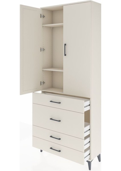Arges Dolap 3 Raflı 4 Çekmeceli 2 Kapaklı 88X30X221 Aytaşı-Aytaşı fırsatları