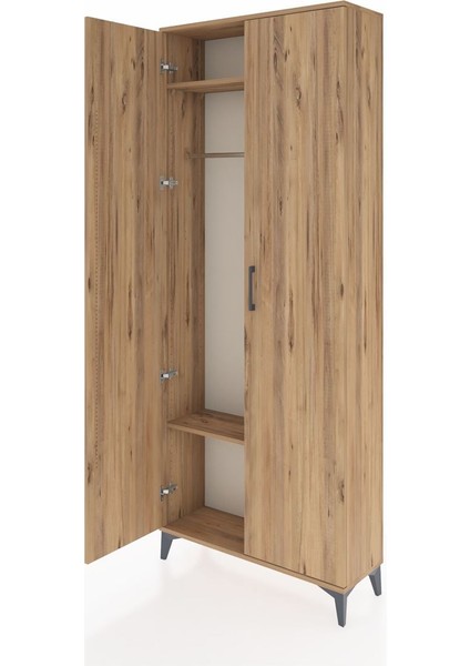 Arges Dolap 2 Raflı 2 Kapaklı Tek Askılı 88X30X221 Çam-Çam fırsatları