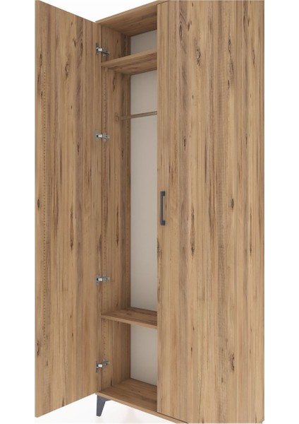 Arges Dolap 2 Raflı 2 Kapaklı Tek Askılı 88X30X221 Çam-Çam indirimleri