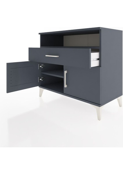 Hyperion Şifonyer 2 Raflı Tek Çekmeceli 2 Kapaklı 88X44X80 Antrasit-Antrasit fırsatları