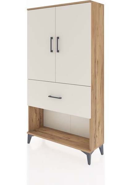 Arges Dolap 3 Raflı Tek Çekmeceli 2 Kapaklı 88X30X163 Çam-Aytaşı modelleri