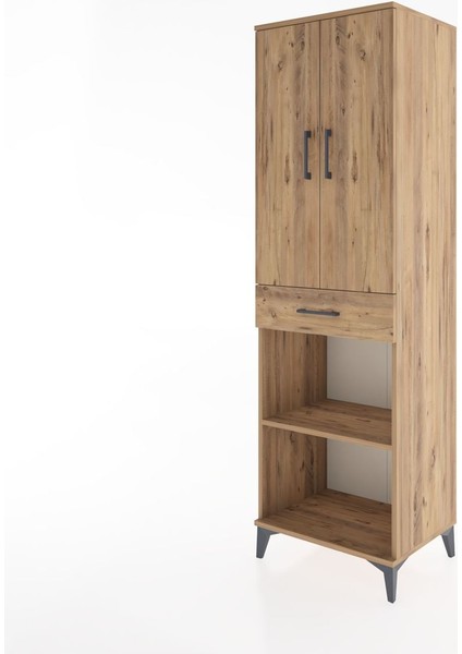 Hyperion Dolap 4 Raflı Tek Çekmeceli 2 Kapaklı 60X44X195 Çam-Çam modelleri