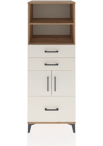 Hyperion Dolap 3 Raflı 3 Çekmeceli 2 Kapaklı 60X44X163 Çam-Aytaşı