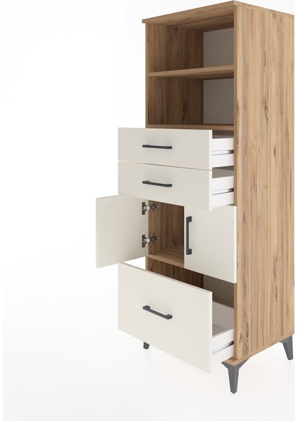 Hyperion Dolap 3 Raflı 3 Çekmeceli 2 Kapaklı 60X44X163 Çam-Aytaşı fırsatları