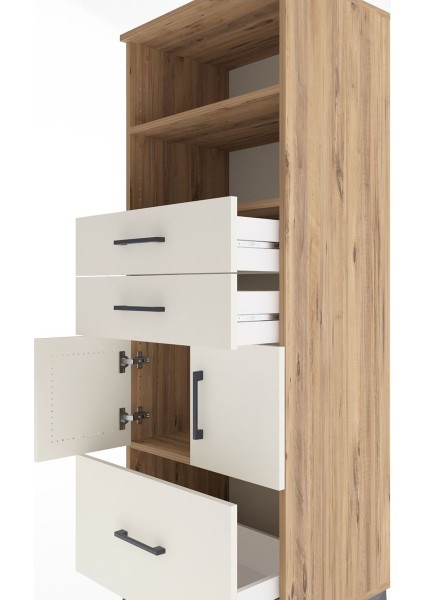 Hyperion Dolap 3 Raflı 3 Çekmeceli 2 Kapaklı 60X44X163 Çam-Aytaşı indirimleri