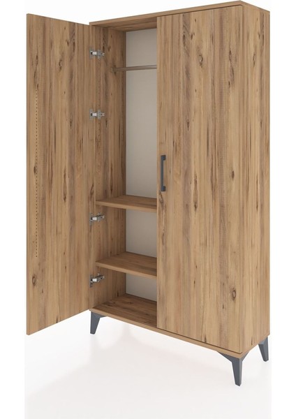 Arges Dolap 2 Raflı Kapaklı Tek Askılı 88X30X163 Çam-Çam fırsatları