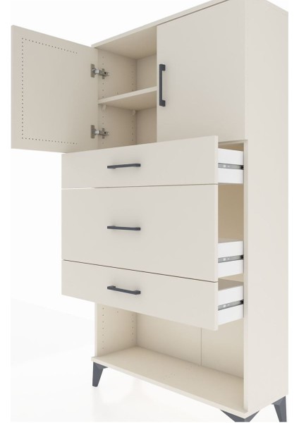 Arges Dolap 2 Raflı 3 Çekmeceli 2 Kapaklı 88X30X163 Aytaşı-Aytaşı indirimleri