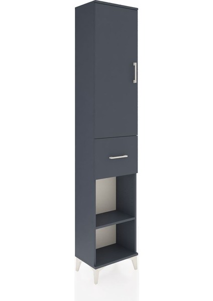Arges Dolap 4 Raflı Tek Çekmeceli Tek Kapaklı 44X30X221 Antrasit-Antrasit fiyatları