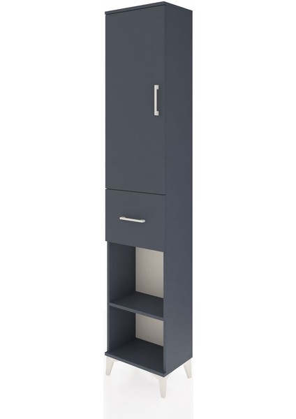 Arges Dolap 4 Raflı Tek Çekmeceli Tek Kapaklı 44X30X221 Antrasit-Antrasit modelleri