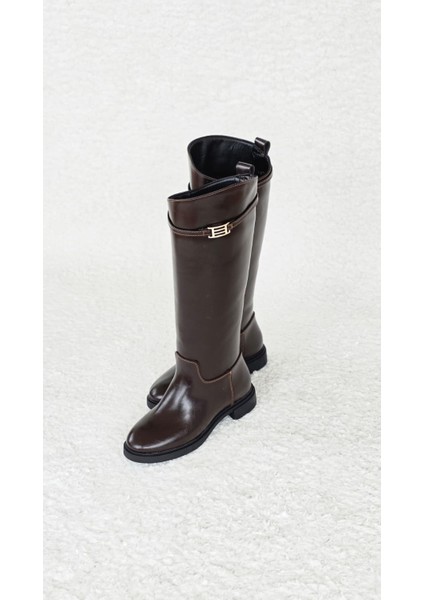 Melinta Tokalı Fermuarsız Binici Çizme