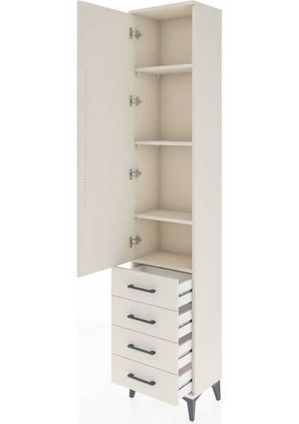 Arges Dolap 4 Raflı 4 Çekmeceli Tek Kapaklı 44X30X221 Aytaşı-Aytaşı fırsatları