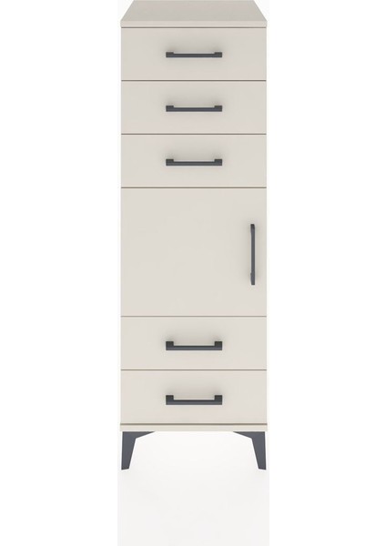 Hyperion Dolap Tek Raflı 5 Çekmeceli Tek Kapaklı 44X44X134 Aytaşı-Aytaşı