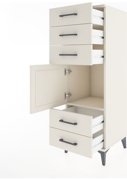 Hyperion Dolap Tek Raflı 5 Çekmeceli Tek Kapaklı 44X44X134 Aytaşı-Aytaşı fırsatları