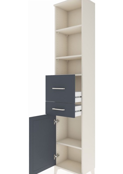 Arges Dolap 4 Raflı 2 Çekmeceli Tek Kapaklı 44X30X221 Aytaşı-Antrasit indirimleri