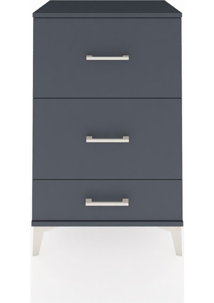 Hyperion Komodin 3 Çekmeceli 60X44X96 Antrasit-Antrasit