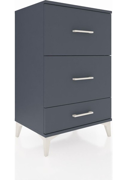 Hyperion Komodin 3 Çekmeceli 60X44X96 Antrasit-Antrasit fiyatları