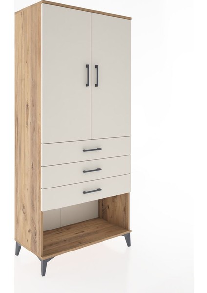 Hyperion Dolap 3 Raflı 3 Çekmeceli 2 Kapaklı 88X44X195 Çam-Aytaşı fiyatları