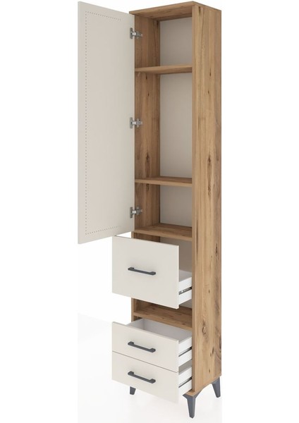 Arges Dolap 4 Raflı 3 Çekmeceli Tek Kapaklı 44X30X221 Çam-Aytaşı fırsatları